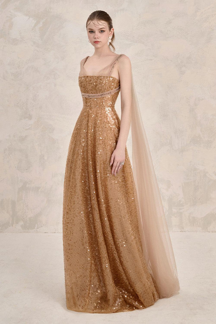 Solasta A-line Sleeveless Sequin Floor Length Dress Gown Dress LINH PHUNG
