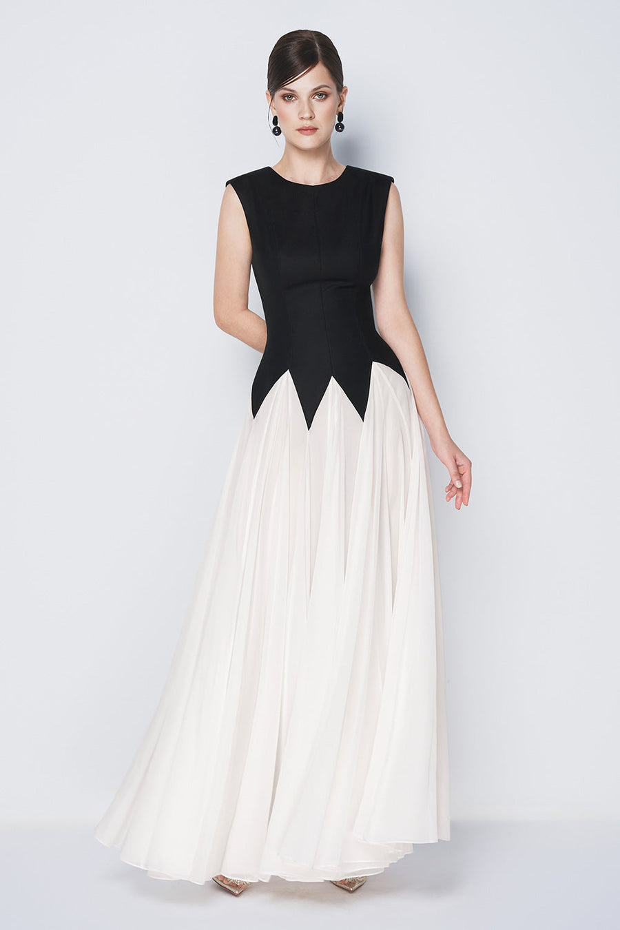 Starlight Tide A-line Pleated Khaki Silk Floor Length Dress Maxi Dress CHYMEOCHY