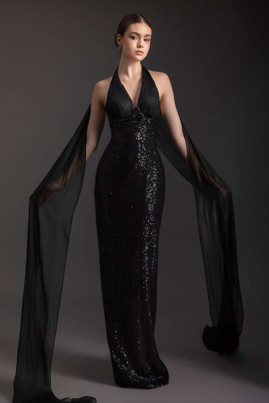 Starlight Halter Neck Sequin Maxi Dress 4
