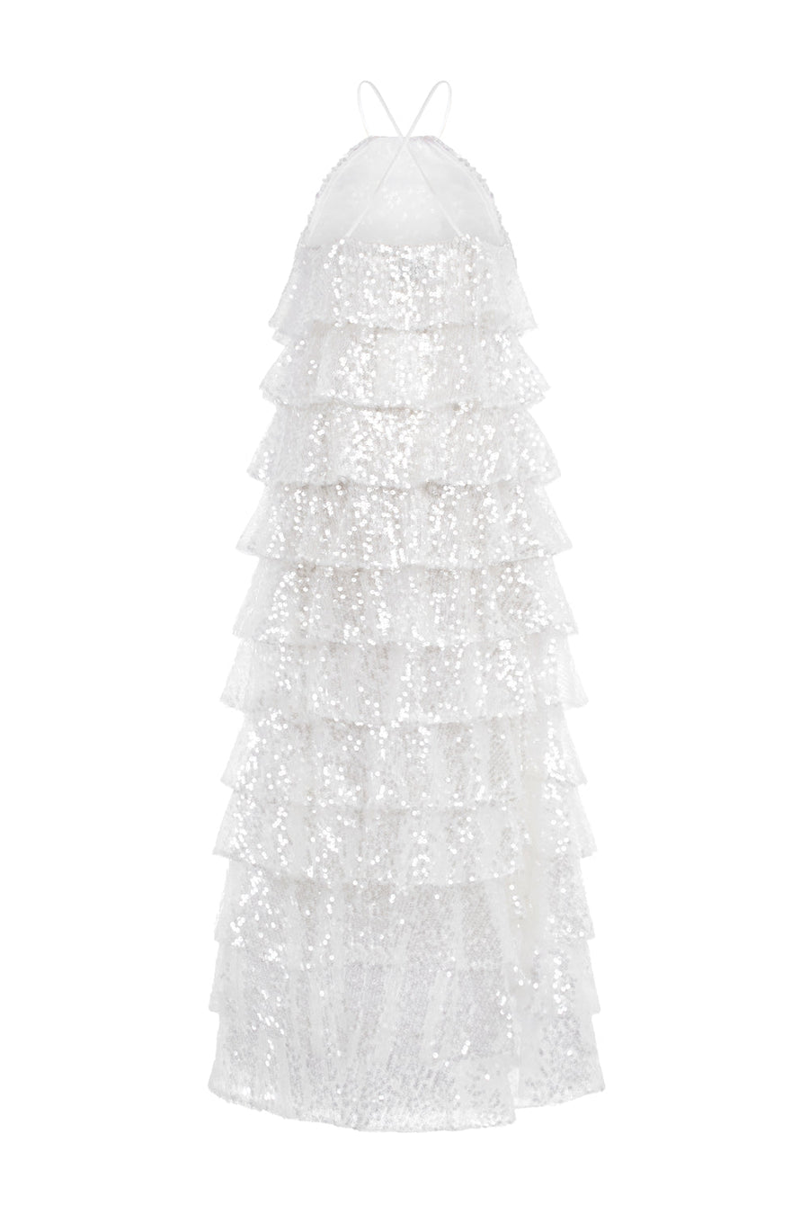 Stella A-line Layered Sequin Ankle Length Dress 5
