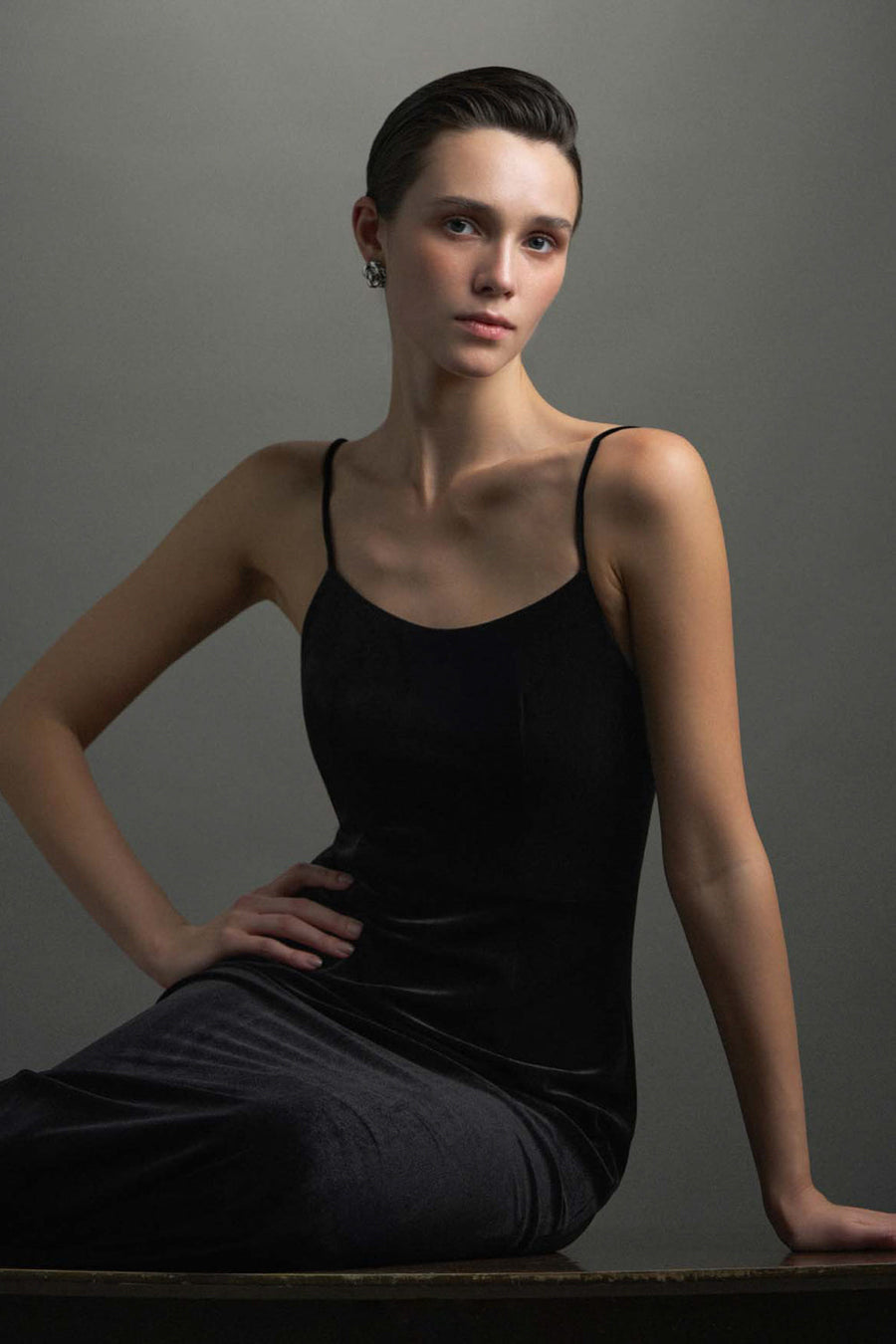 Suzanne Scoop Neck Velvet Maxi Dress 3