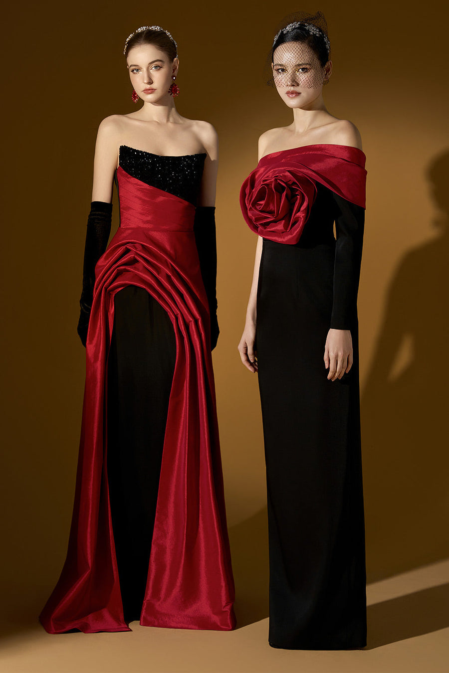 Legacy Sheath Asymmetric Sleeved Crepe Floor Length Dress 7