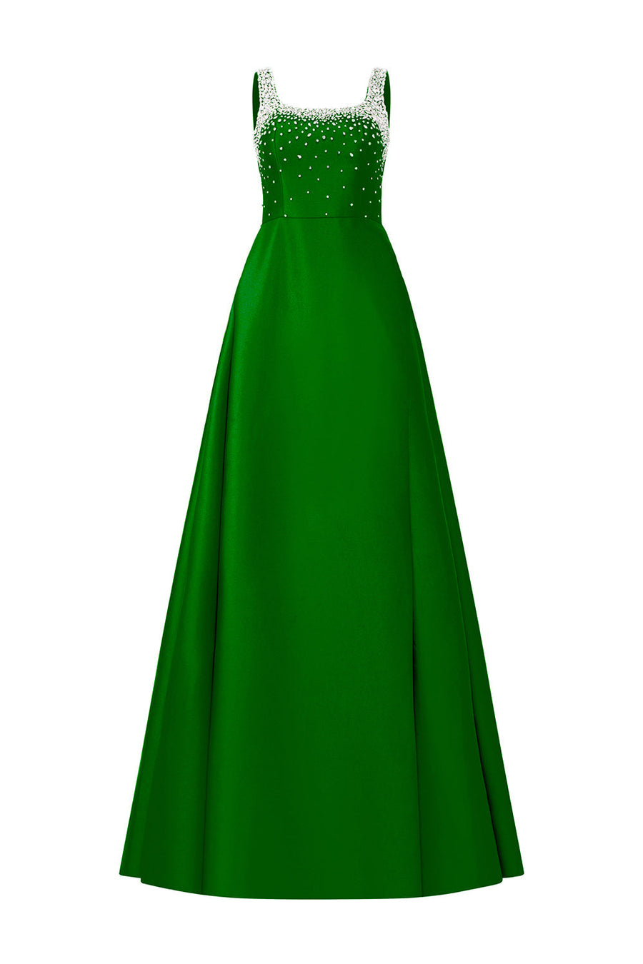 Isaiah Ball Gown Square Neck Crepe Floor Length Dress 22