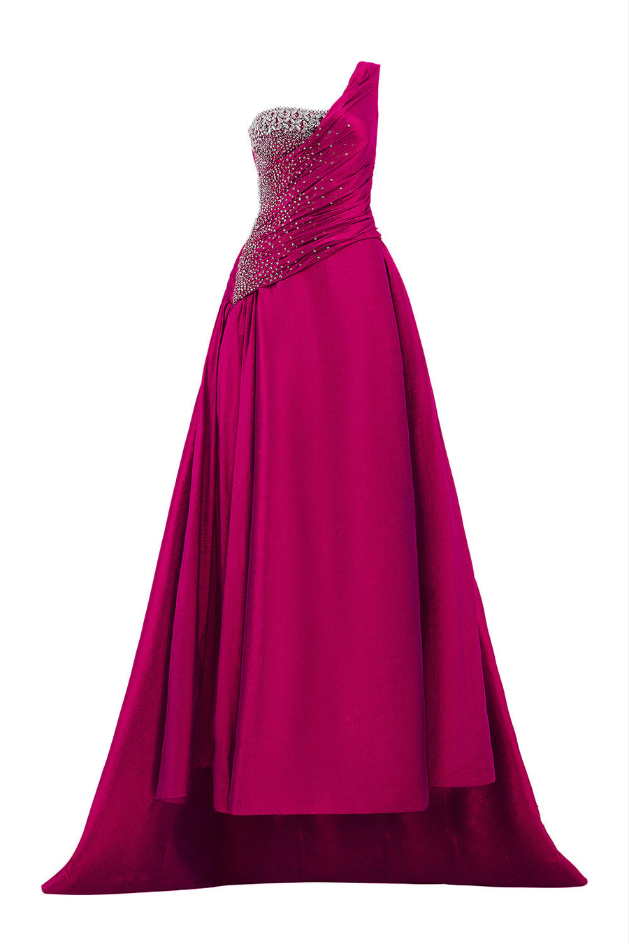 Cuevas Asymmetric One Shoulder Taffeta Floor Length Dress 9
