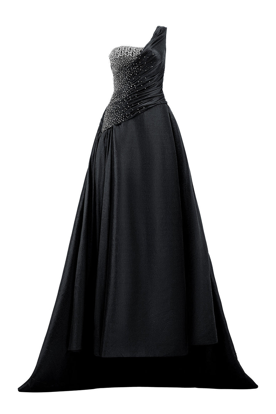 Cuevas Asymmetric One Shoulder Taffeta Floor Length Dress 8
