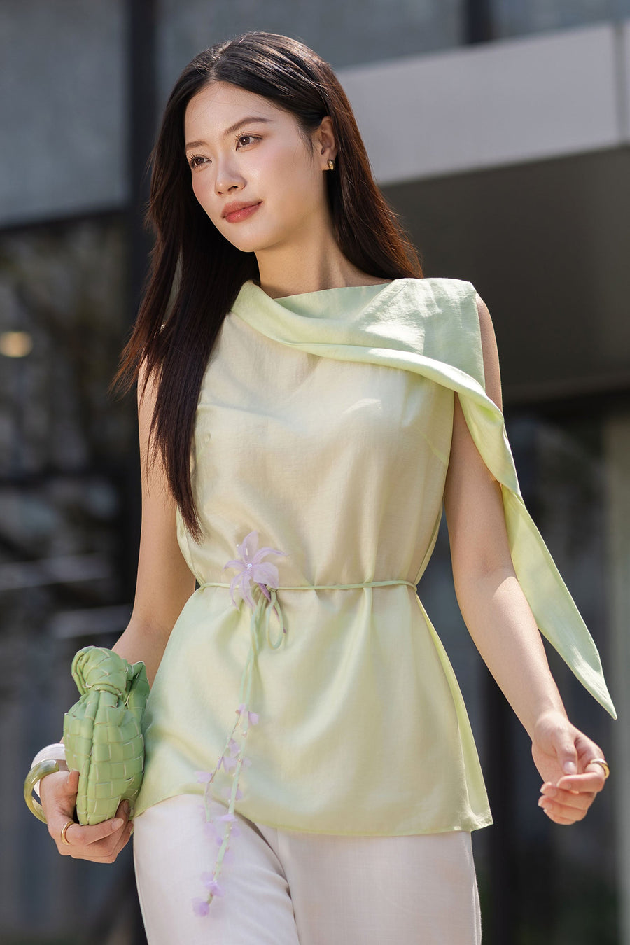 Thanh Bich Asymmetric Neck Top 5