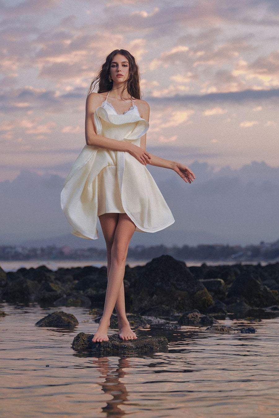 The Bird Halter Sleeveless Chiffon Mini Dress Mini Dress LINH PHUNG