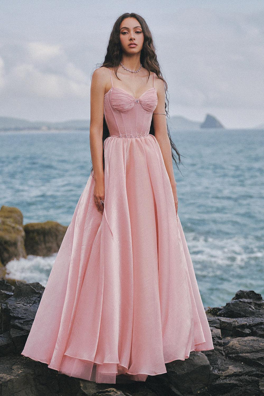 The Wings A-line Spaghetti Strap Chiffon Floor Length Dress Gown Dress LINH PHUNG