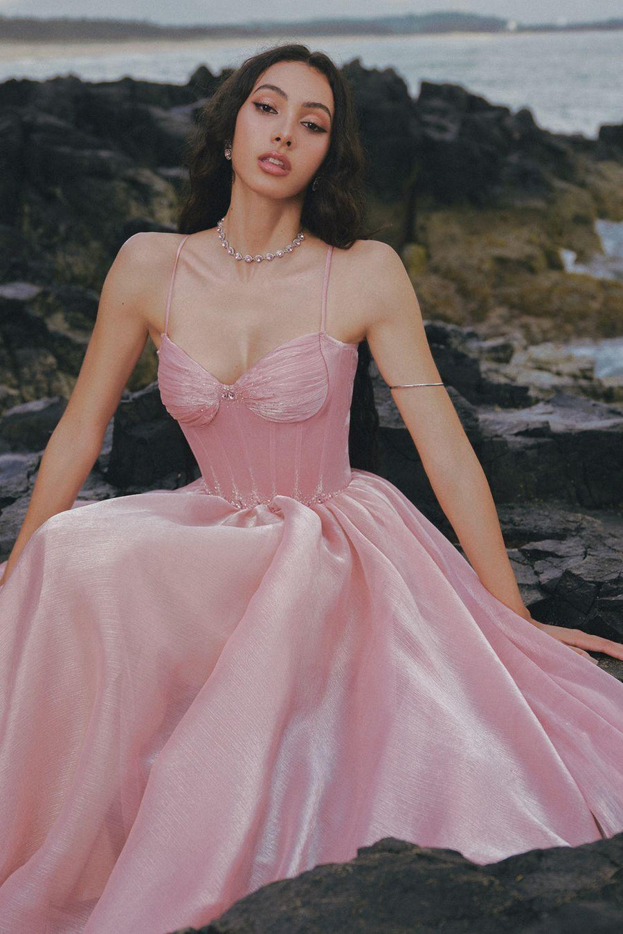 The Wings A-line Spaghetti Strap Chiffon Floor Length Dress Gown Dress LINH PHUNG