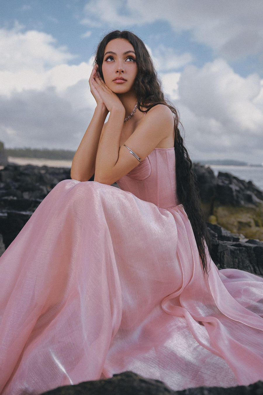 The Wings A-line Spaghetti Strap Chiffon Floor Length Dress Gown Dress LINH PHUNG