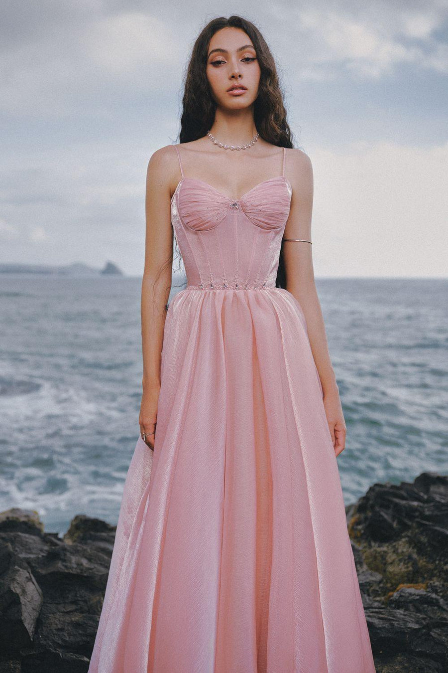 The Wings A-line Spaghetti Strap Chiffon Floor Length Dress Gown Dress LINH PHUNG