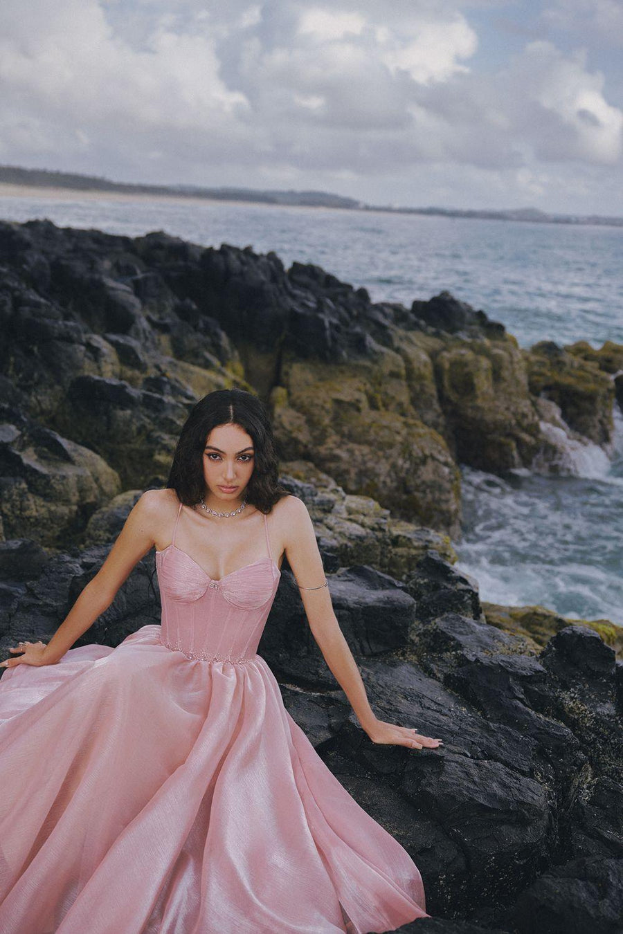 The Wings A-line Spaghetti Strap Chiffon Floor Length Dress Gown Dress LINH PHUNG