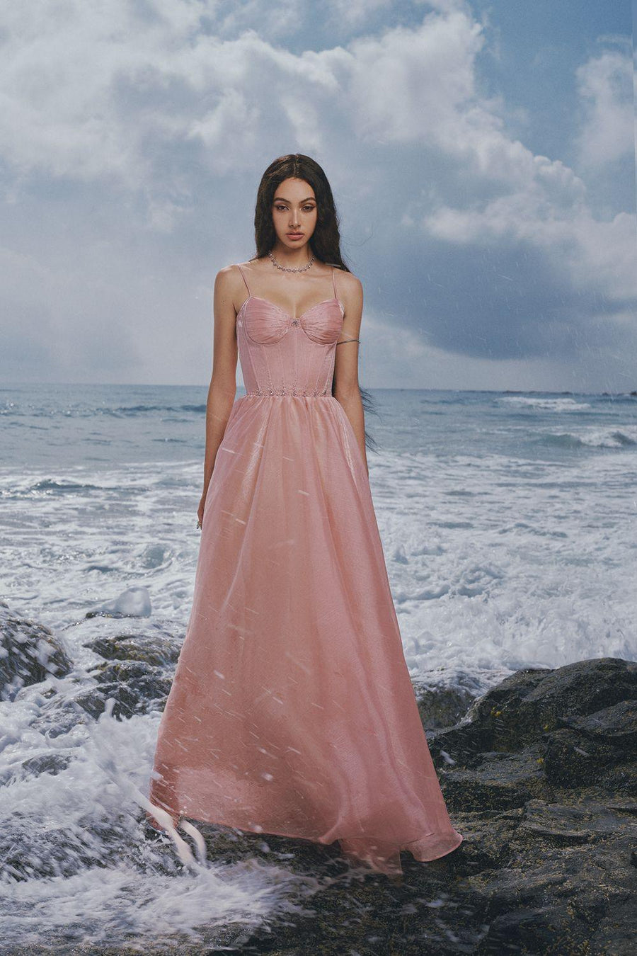 The Wings A-line Spaghetti Strap Chiffon Floor Length Dress Gown Dress LINH PHUNG