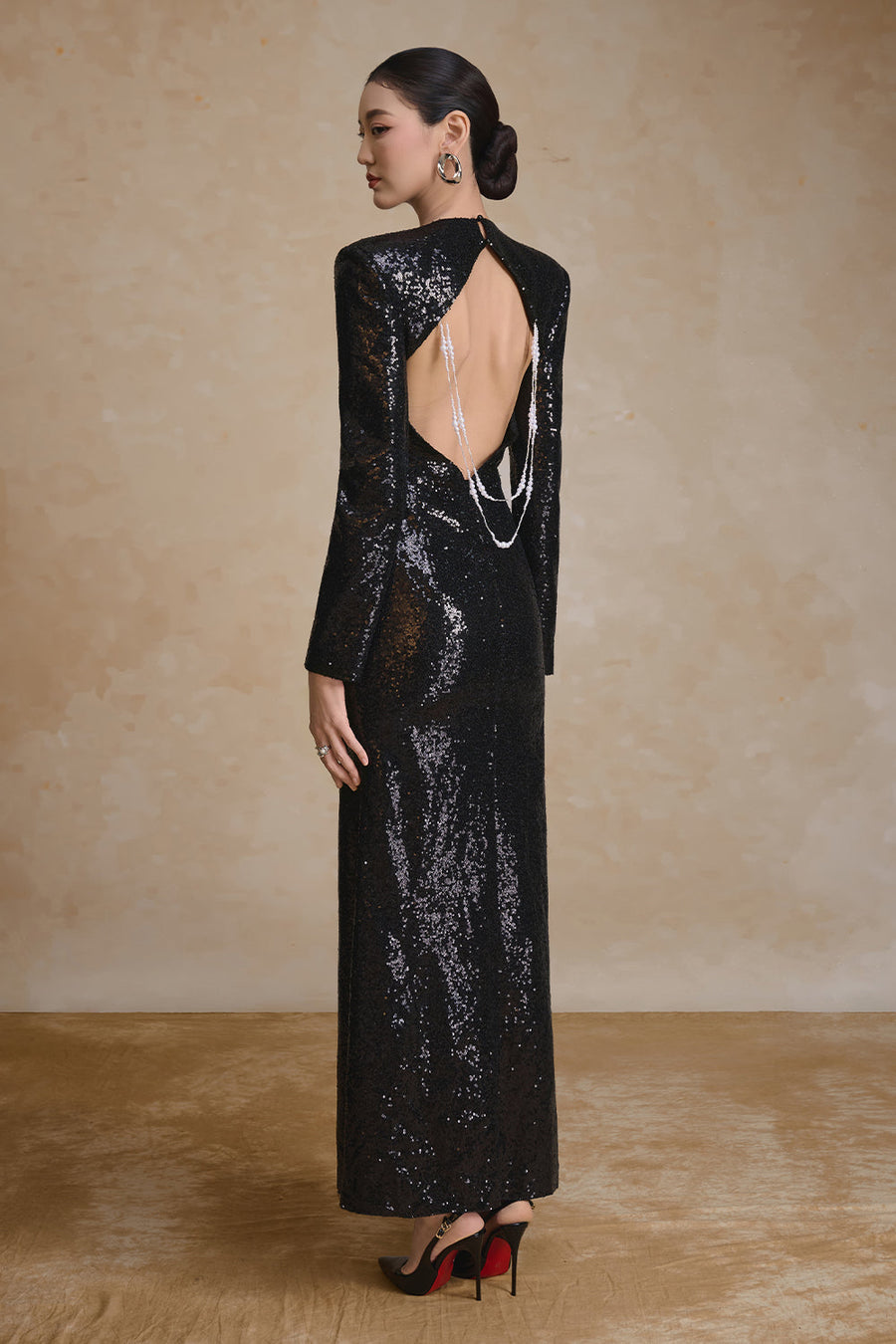 Titan Sheath Sequin Maxi Dress 6