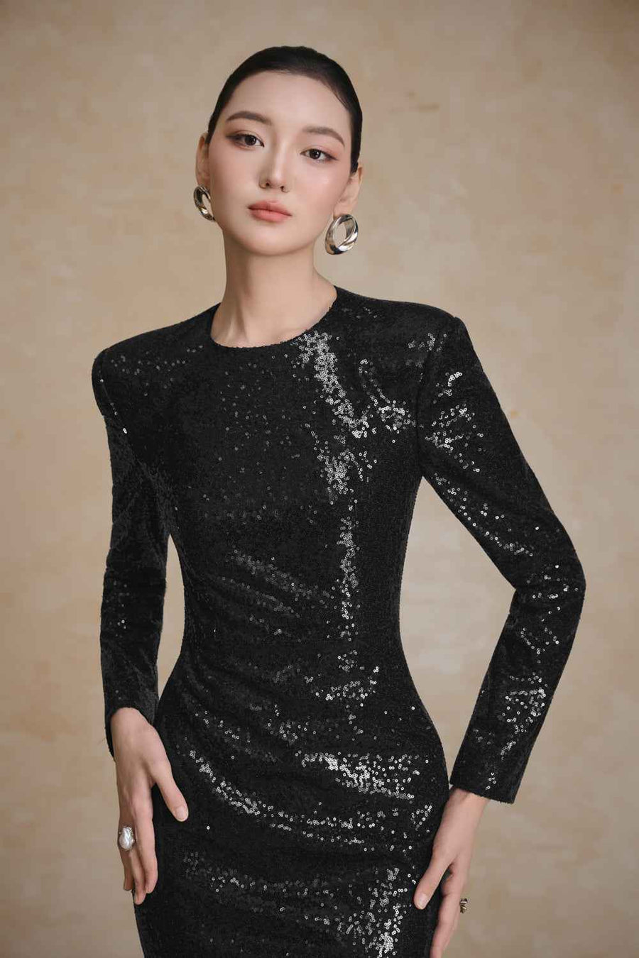 Titan Sheath Sequin Maxi Dress