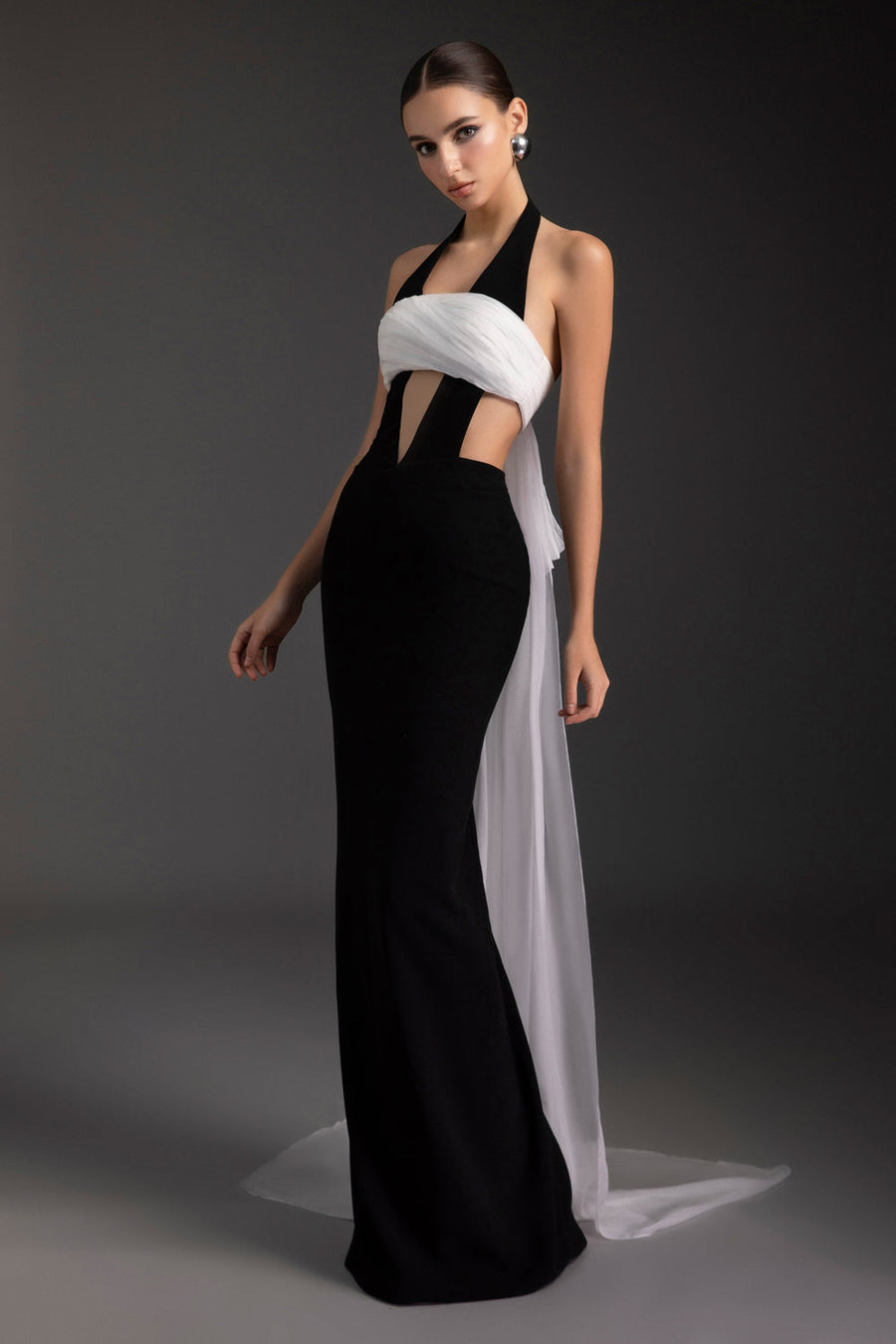 Twilight Halter Neck Draped Maxi Dress 4