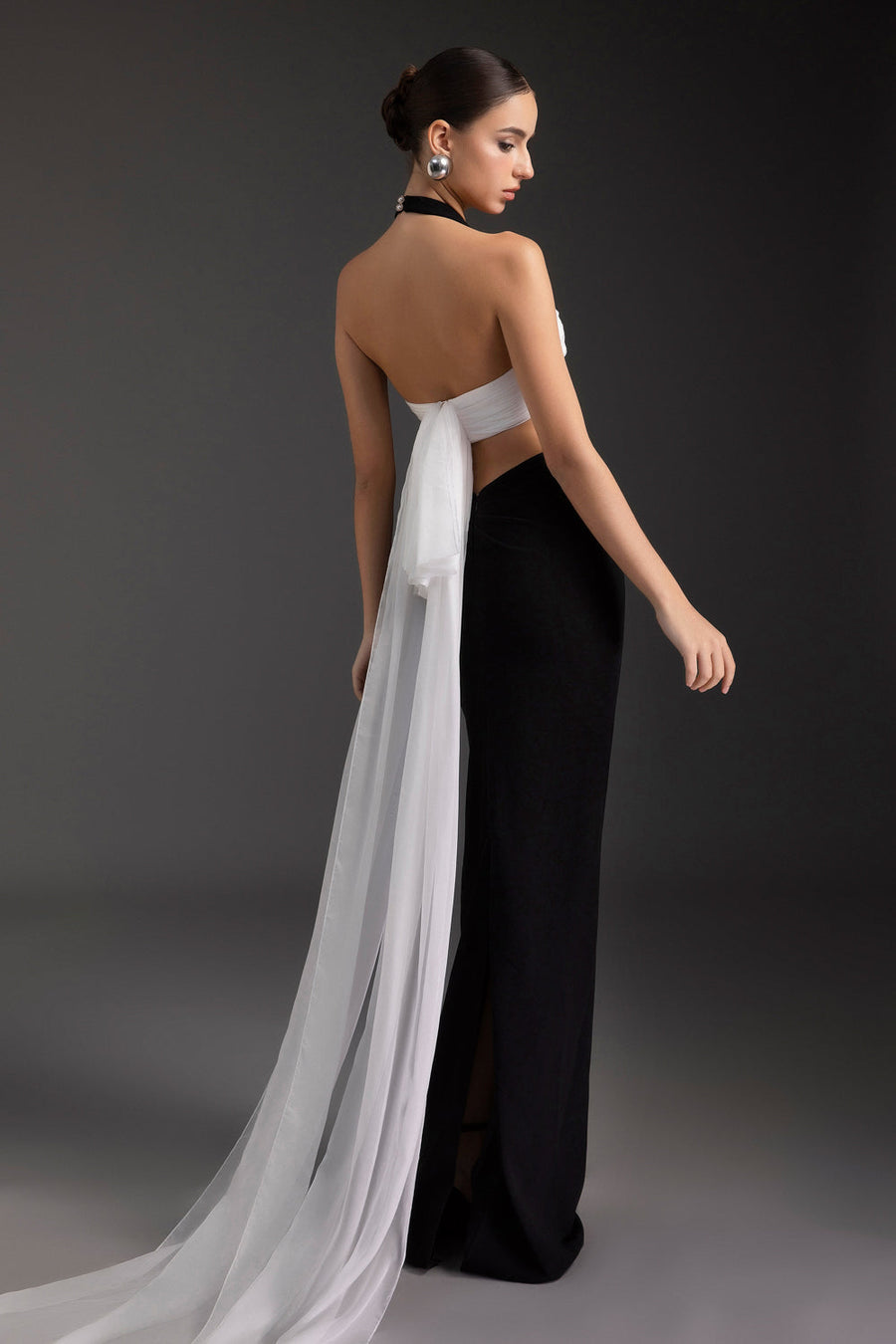Twilight Halter Neck Draped Maxi Dress 3