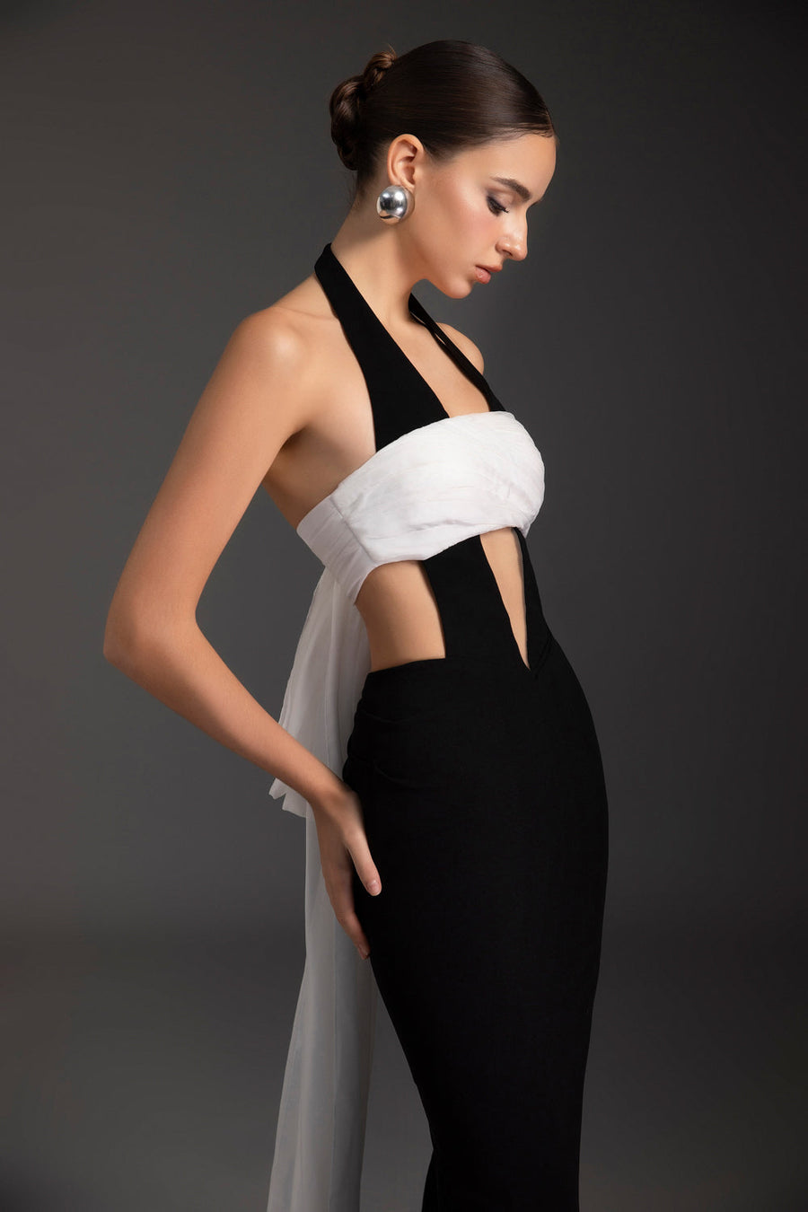 Twilight Halter Neck Draped Maxi Dress 2