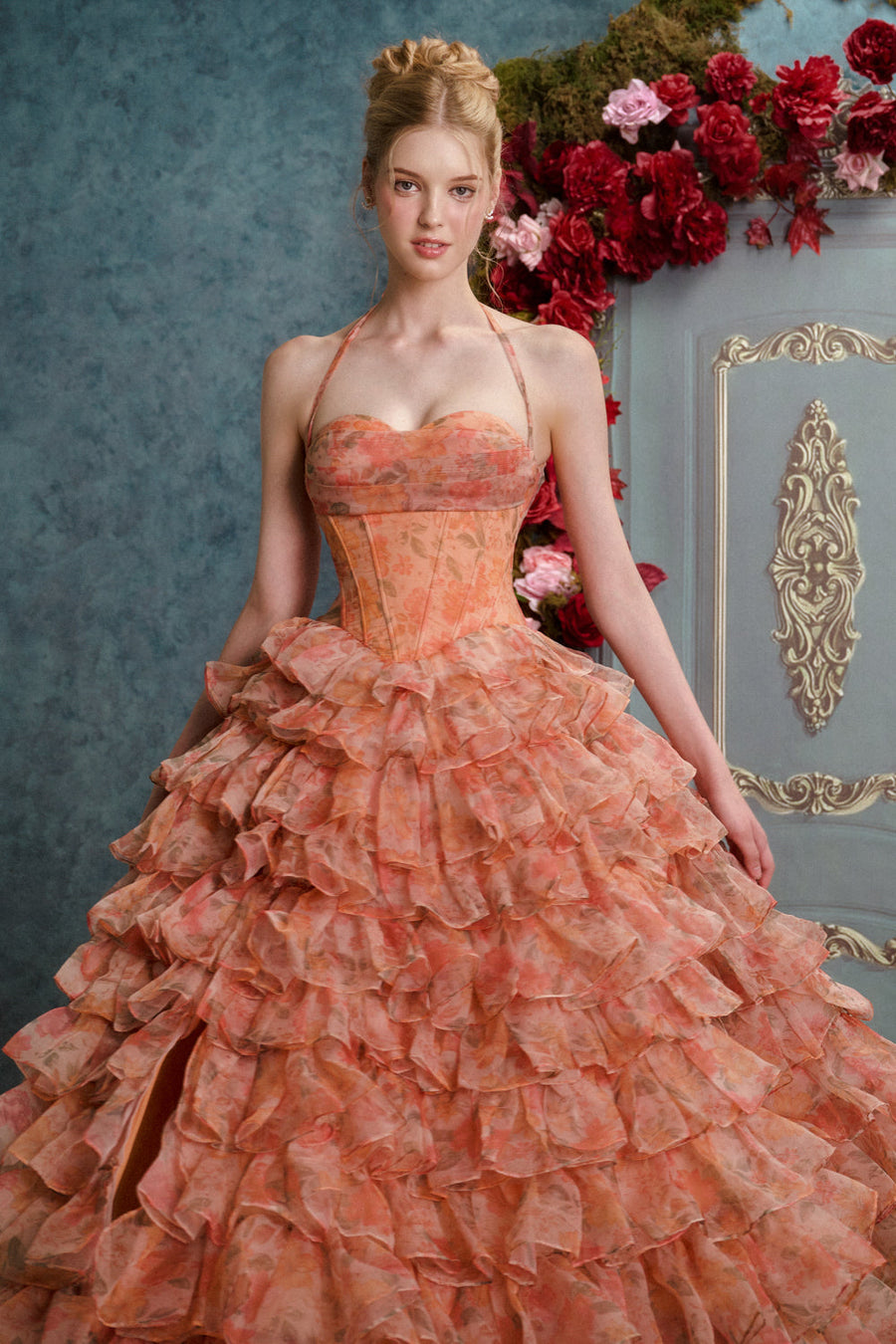 Mad at Disney Ball Gown Ruffle Layer Organza Maxi Dress 3