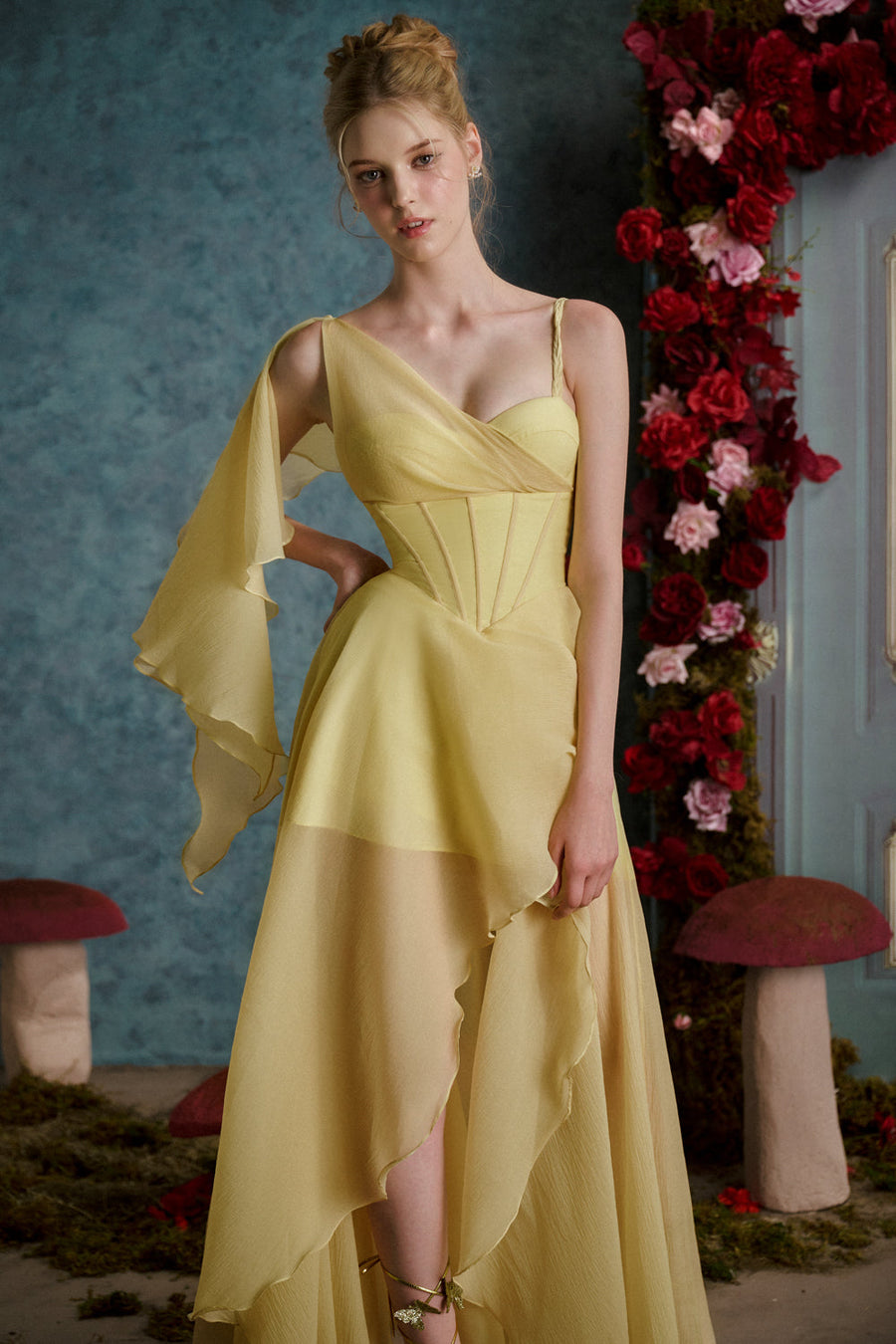 Happiness is a Butterfly Asymmetric Ruffled Organza High-low Dress 3