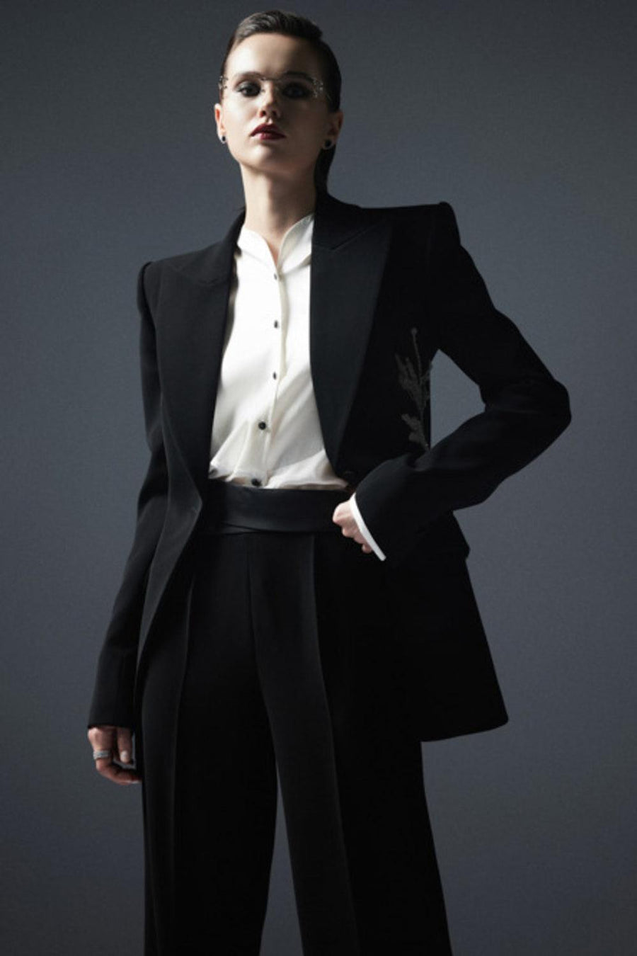 Toledo Straight Cuff Sleeved Crepe De Chine Shirt 9