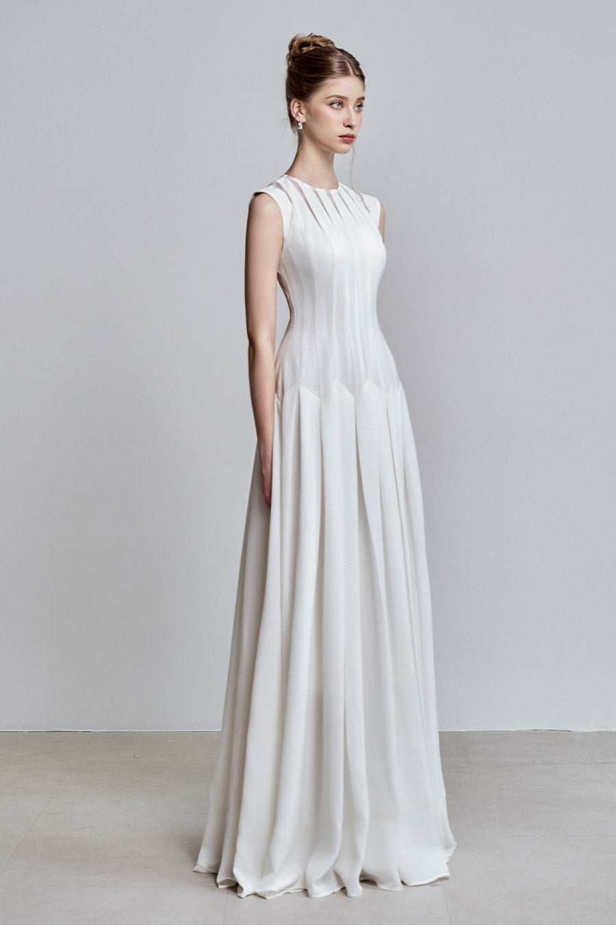 Juna A-line Jewel Neck Viscose Floor Length Dress 6