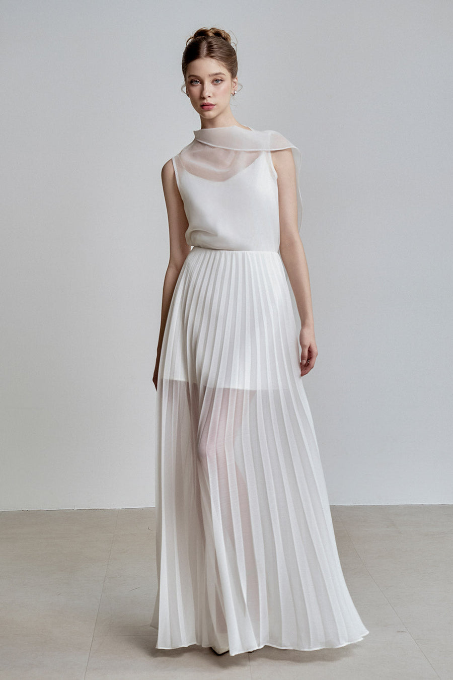 Paloma Straight Sleeveless Silk Organza Top 5