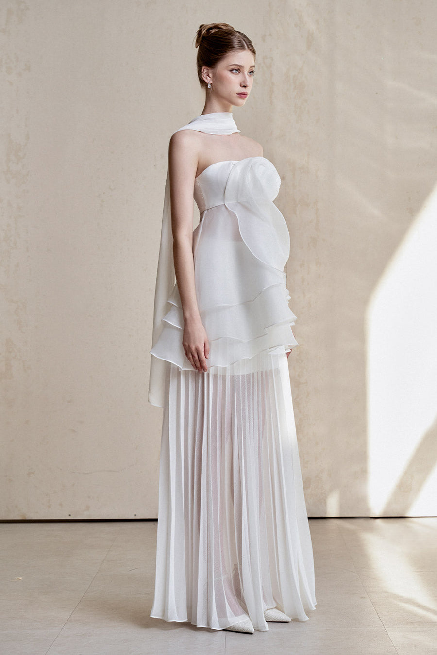 Manon Strapless Ruffle Layer Organza Top 4