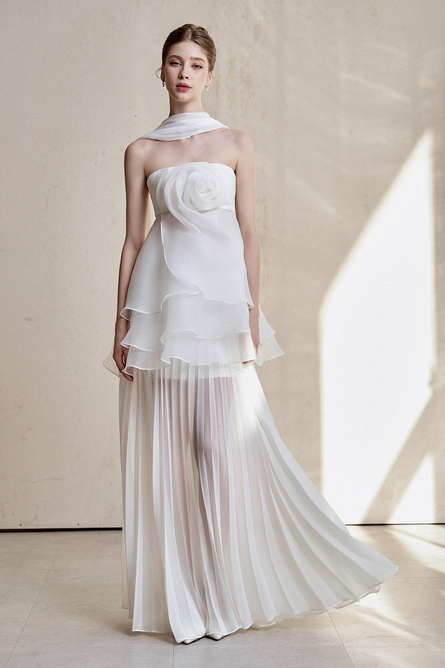 Manon Strapless Ruffle Layer Organza Top 1