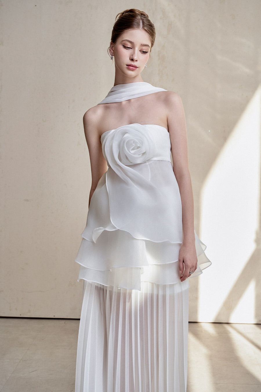 Manon Strapless Ruffle Layer Organza Top 2