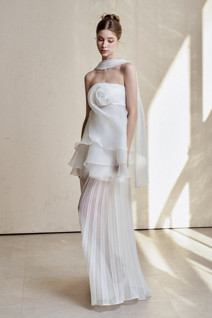 Manon Strapless Ruffle Layer Organza Top 6