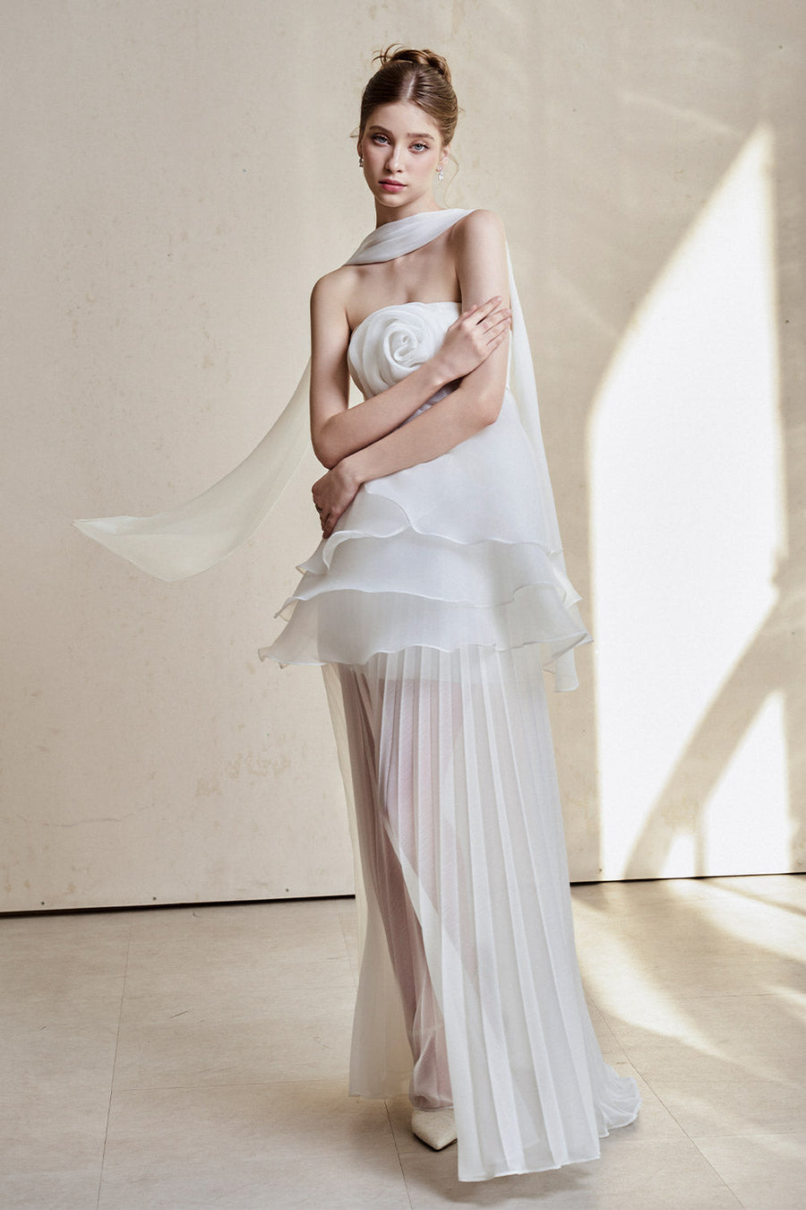 Manon Strapless Ruffle Layer Organza Top 5