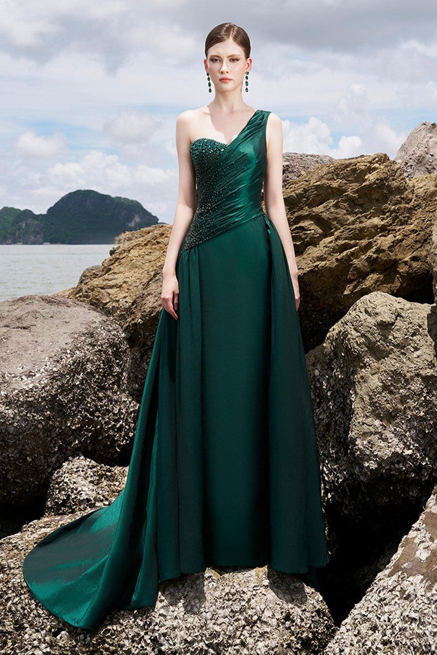 Cuevas Asymmetric One Shoulder Taffeta Floor Length Dress 3