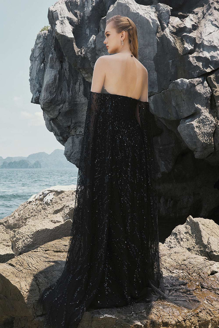 Ramona A-line Illusion Neck Tulle Floor Length Dress 4