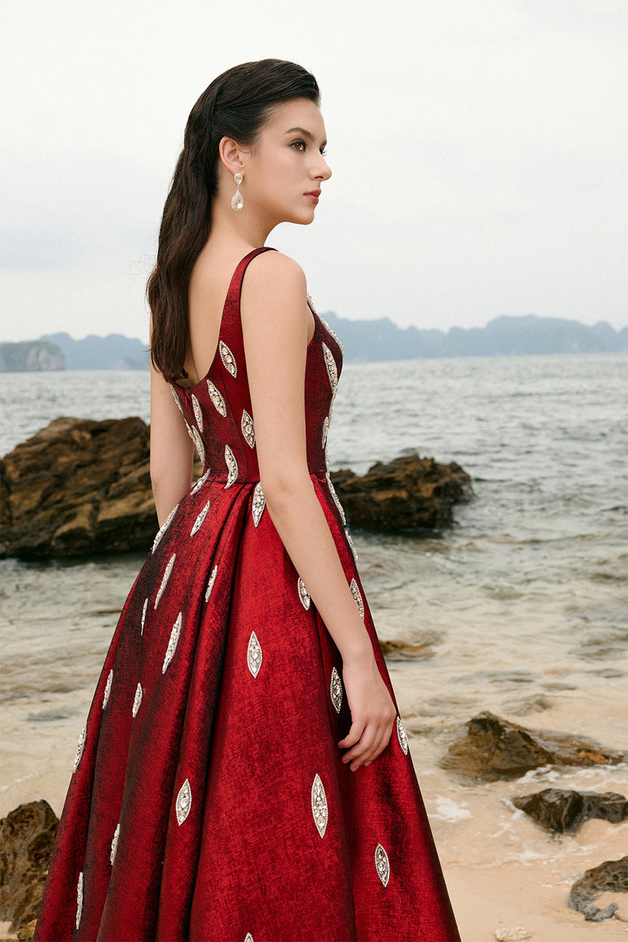 Jemma Ball Gown Loose Strap Taffeta Floor Length Dress 4