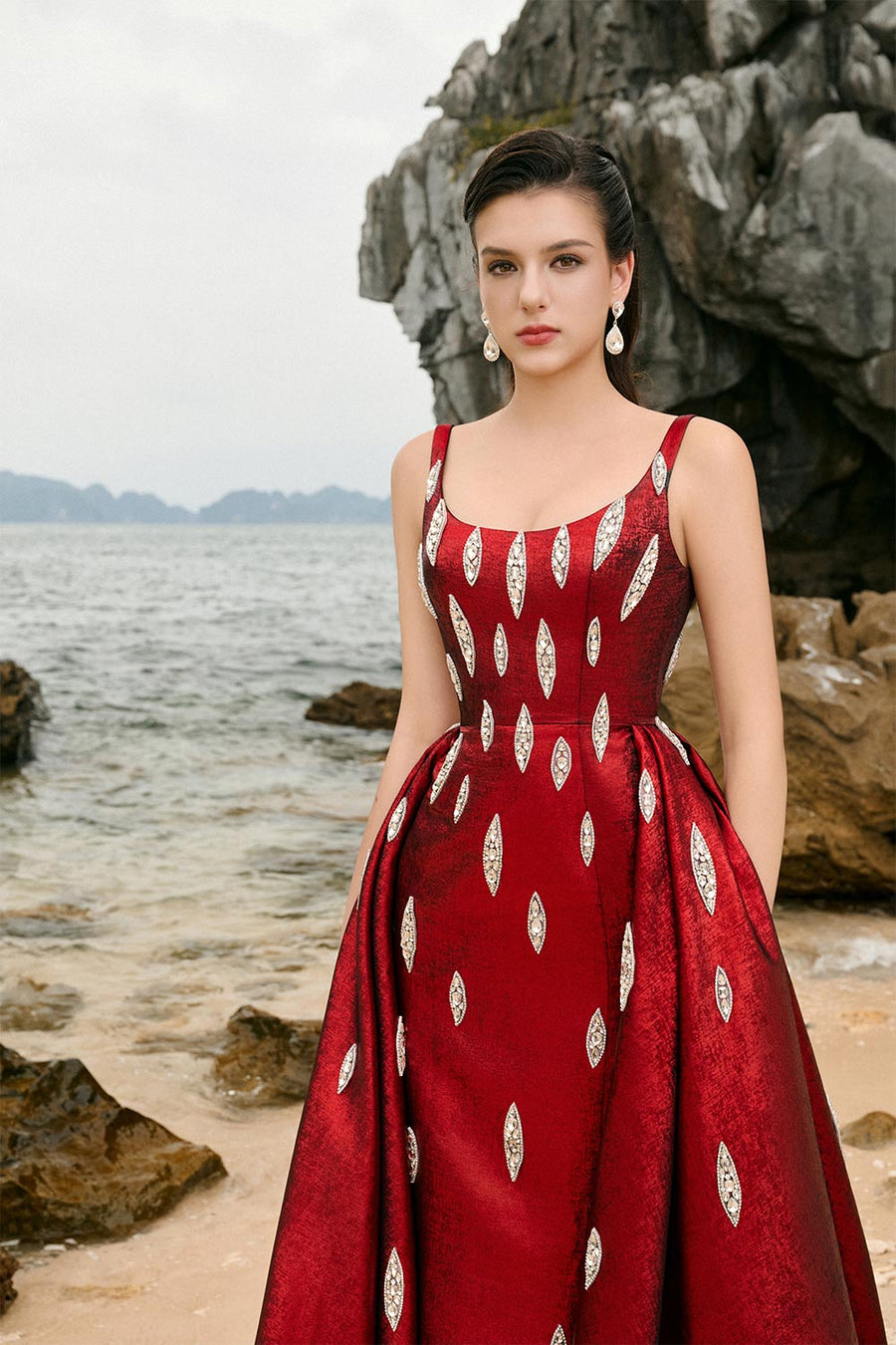 Jemma Ball Gown Loose Strap Taffeta Floor Length Dress 3