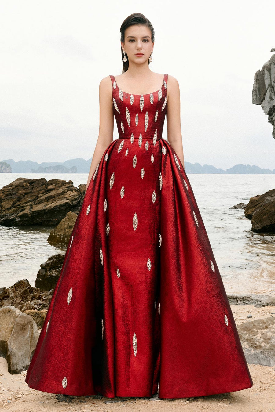 Jemma Ball Gown Loose Strap Taffeta Floor Length Dress 1