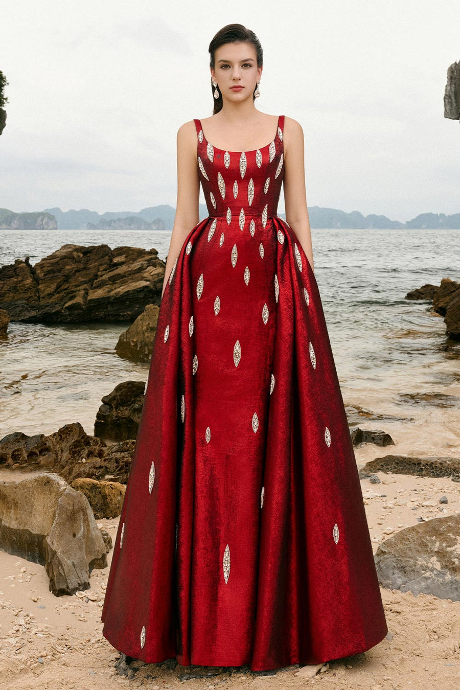 Jemma Ball Gown Loose Strap Taffeta Floor Length Dress 6
