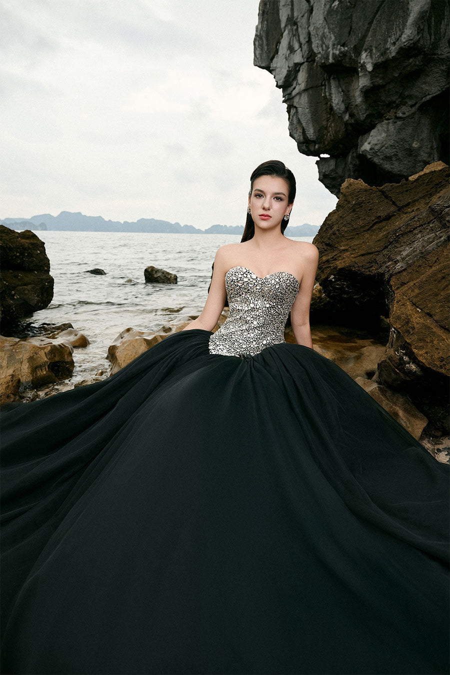 Lilah Ball Gown Gathered Taffeta Floor Length Dress 6