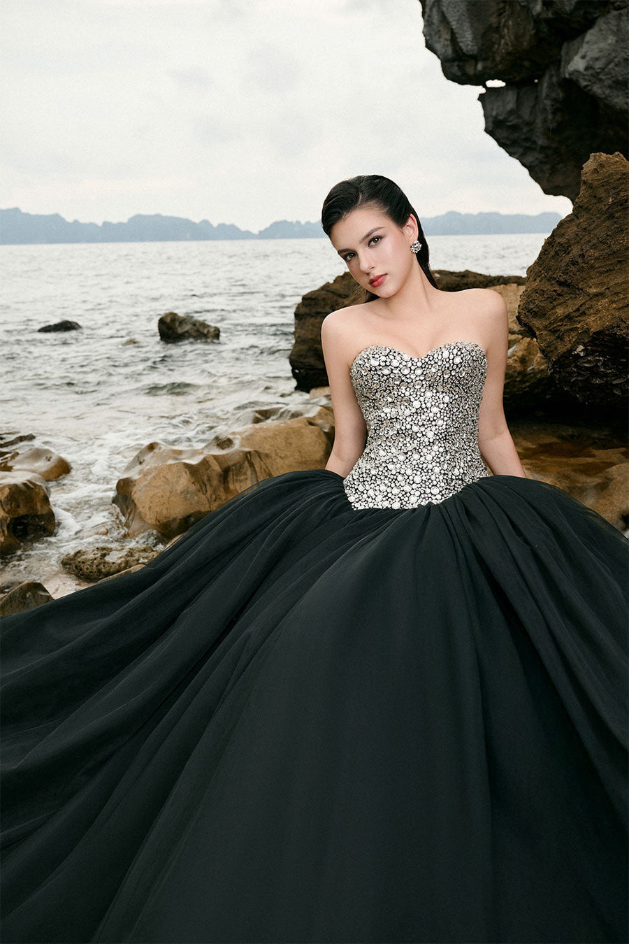 Lilah Ball Gown Gathered Taffeta Floor Length Dress 5