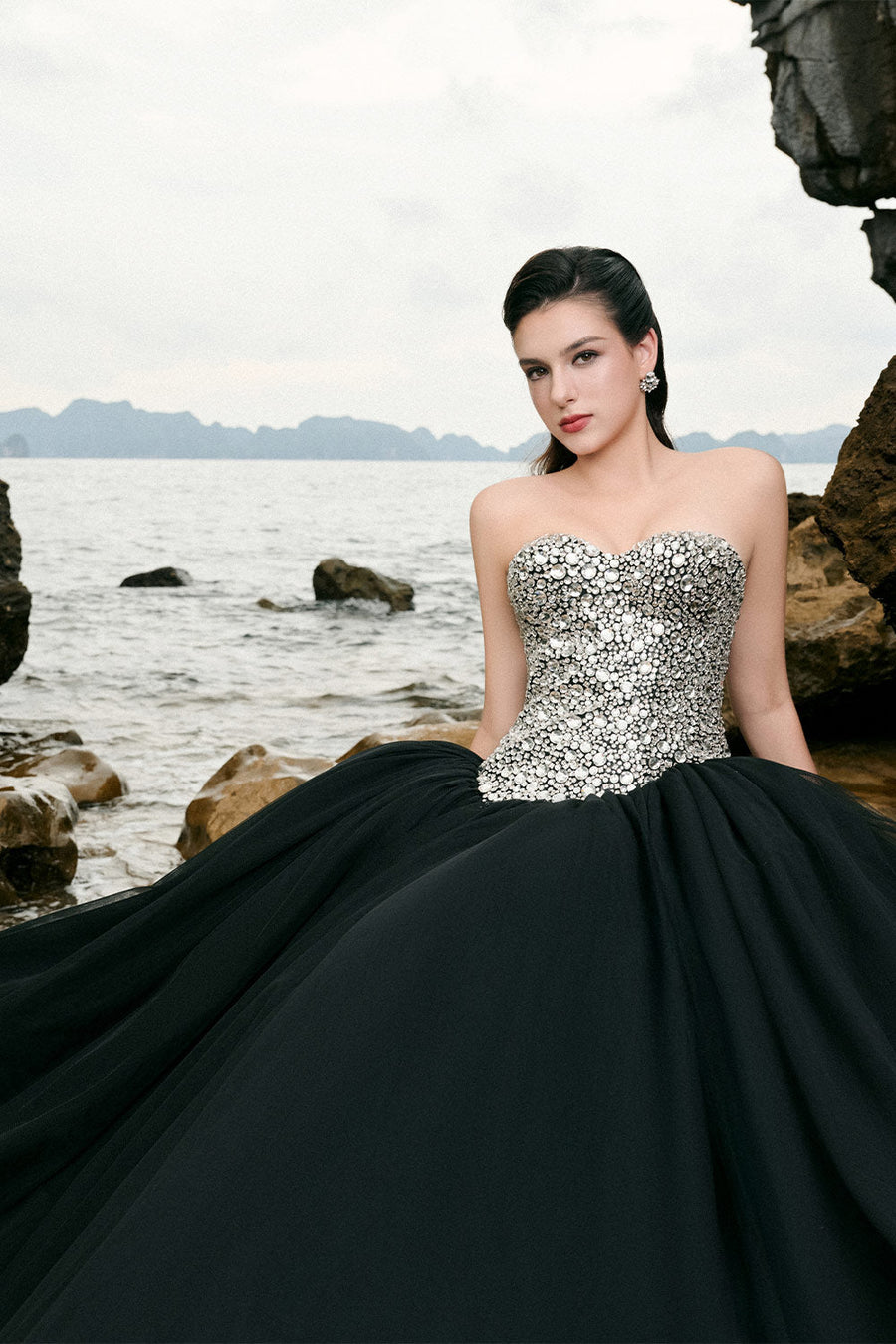 Lilah Ball Gown Gathered Taffeta Floor Length Dress 4