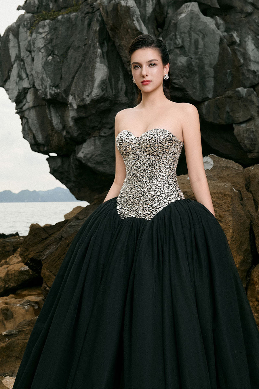 Lilah Ball Gown Gathered Taffeta Floor Length Dress 3