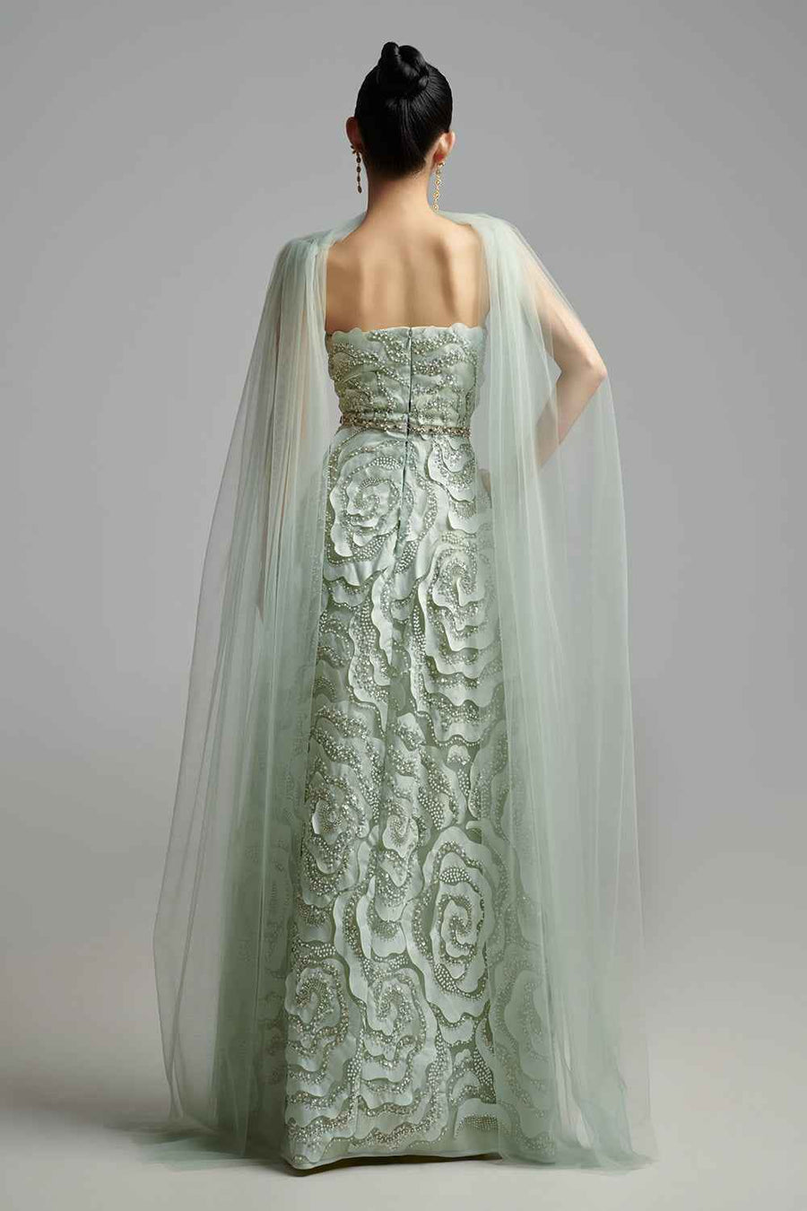 Lyra A-line Scarf Neck Polyester Maxi Dress