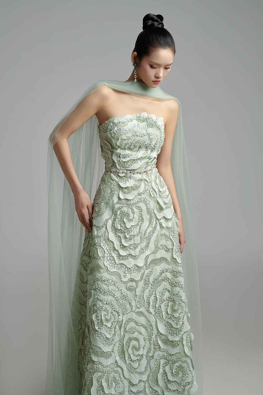 Lyra A-line Scarf Neck Polyester Maxi Dress