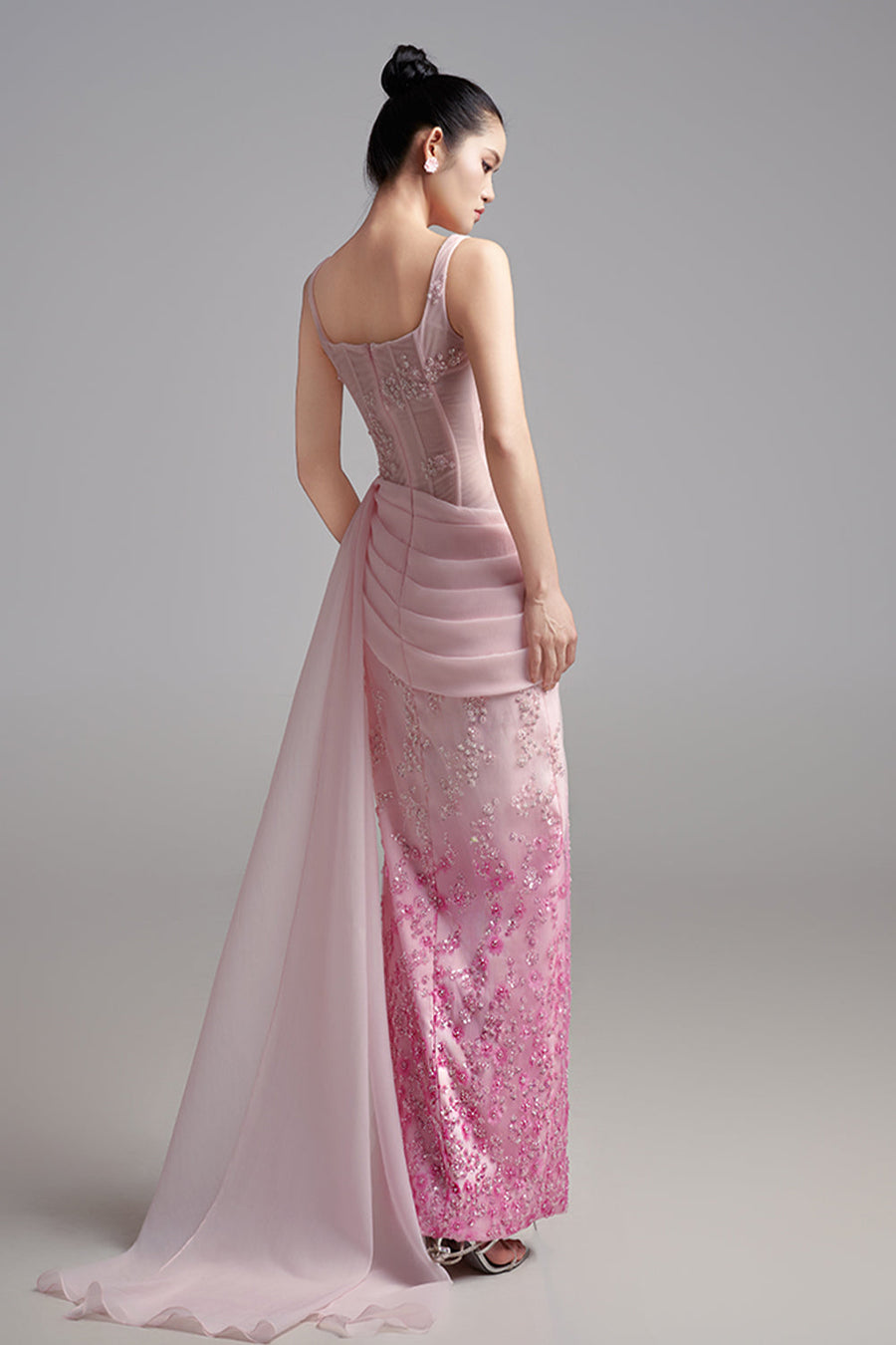 Samara Sheath Corset Waist Polyester Maxi Dress 5