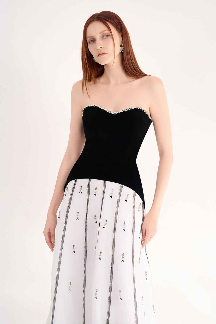 April A-line Semi-Heart Neck Polyester Maxi Dress