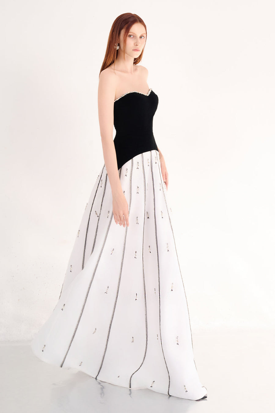 April A-line Semi-Heart Neck Polyester Maxi Dress 7