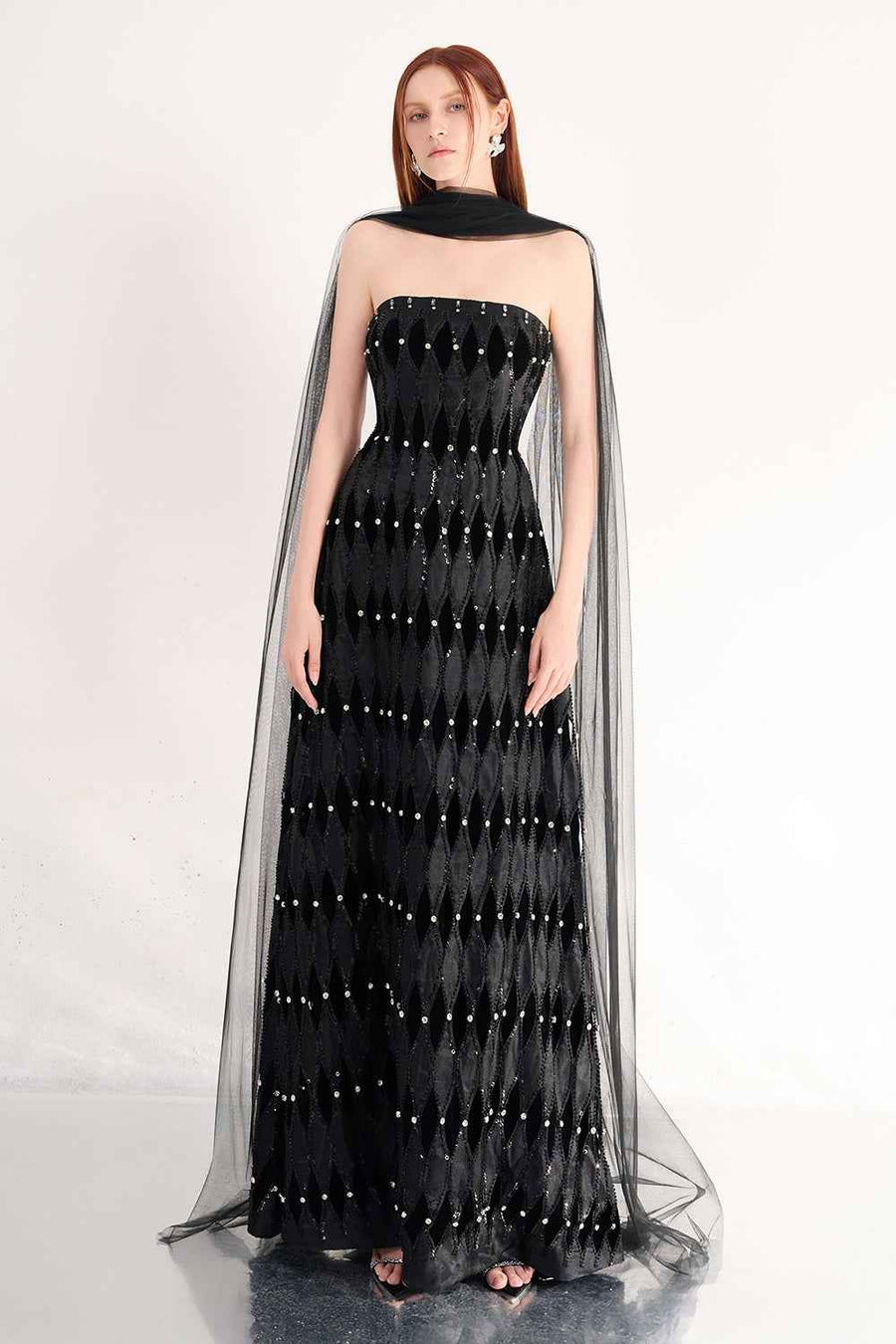 Alaiya Ball Gown Scarf Neck Polyester Maxi Dress