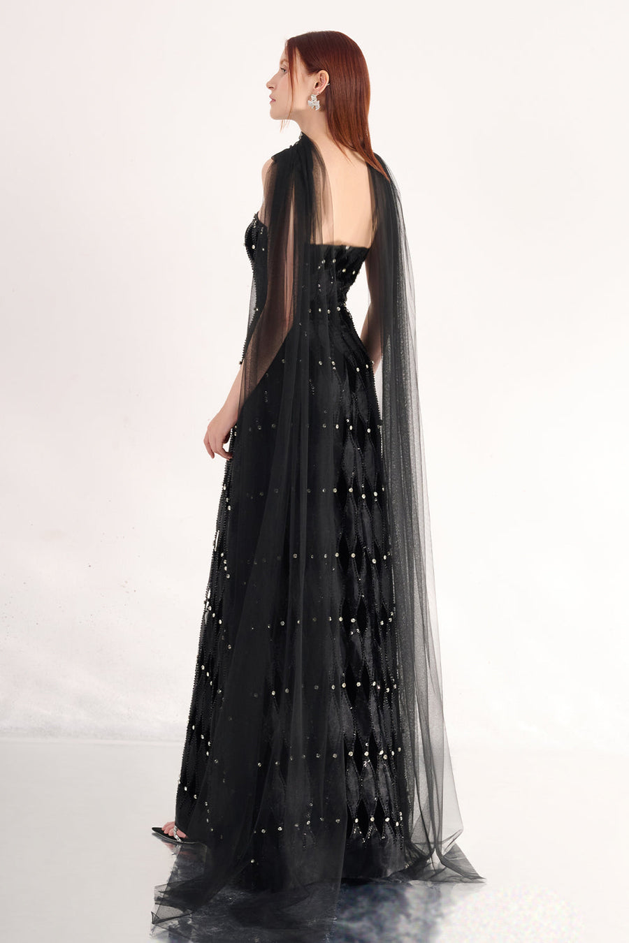 Alaiya Ball Gown Scarf Neck Polyester Maxi Dress 6