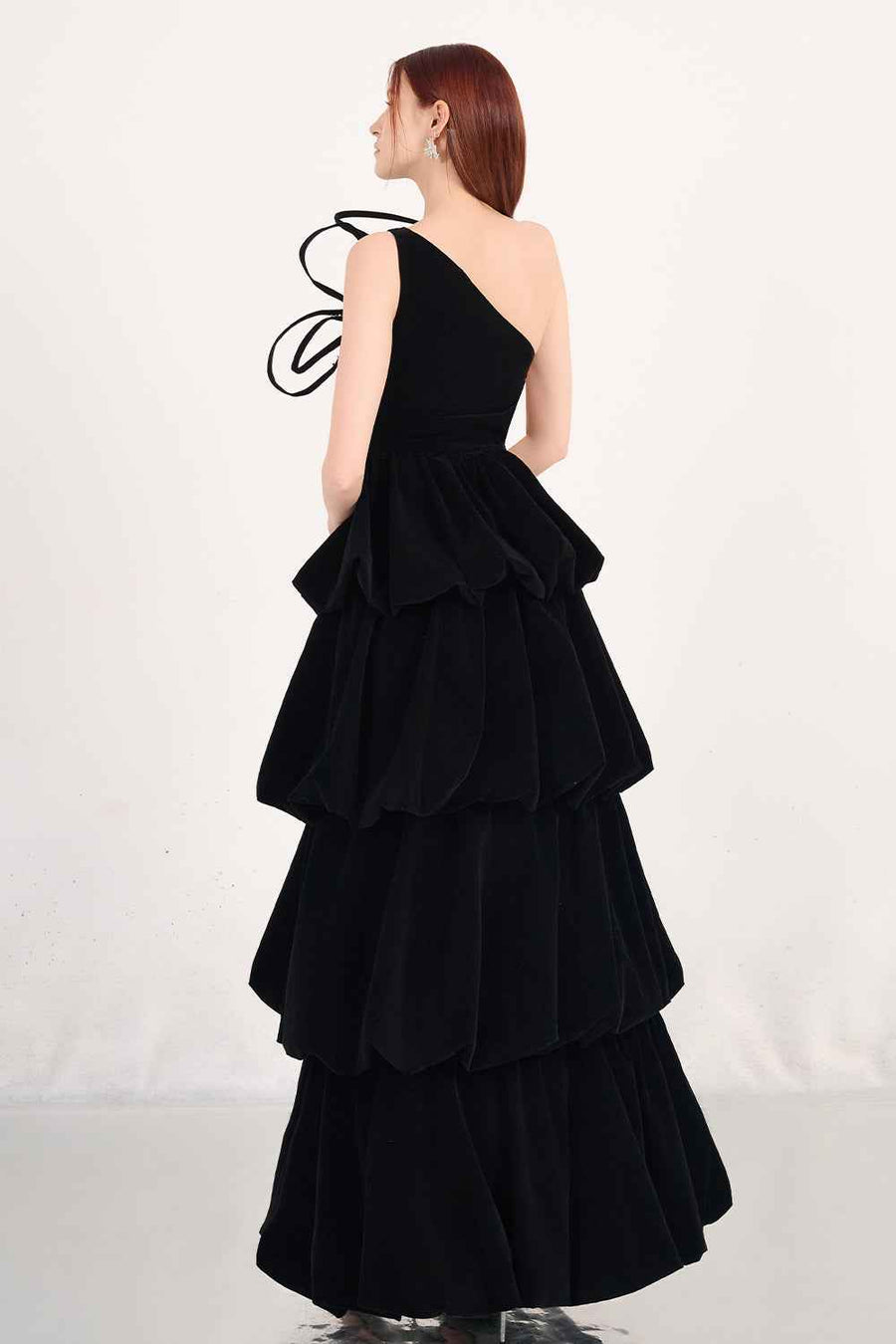 Addyson Bubble Layered Velvet Maxi Dress